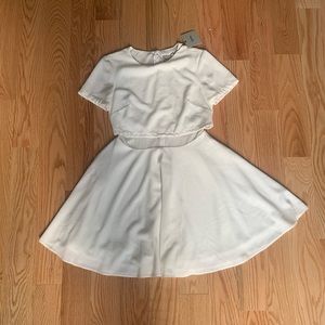 ASOS White Skater Dress with faux crop top